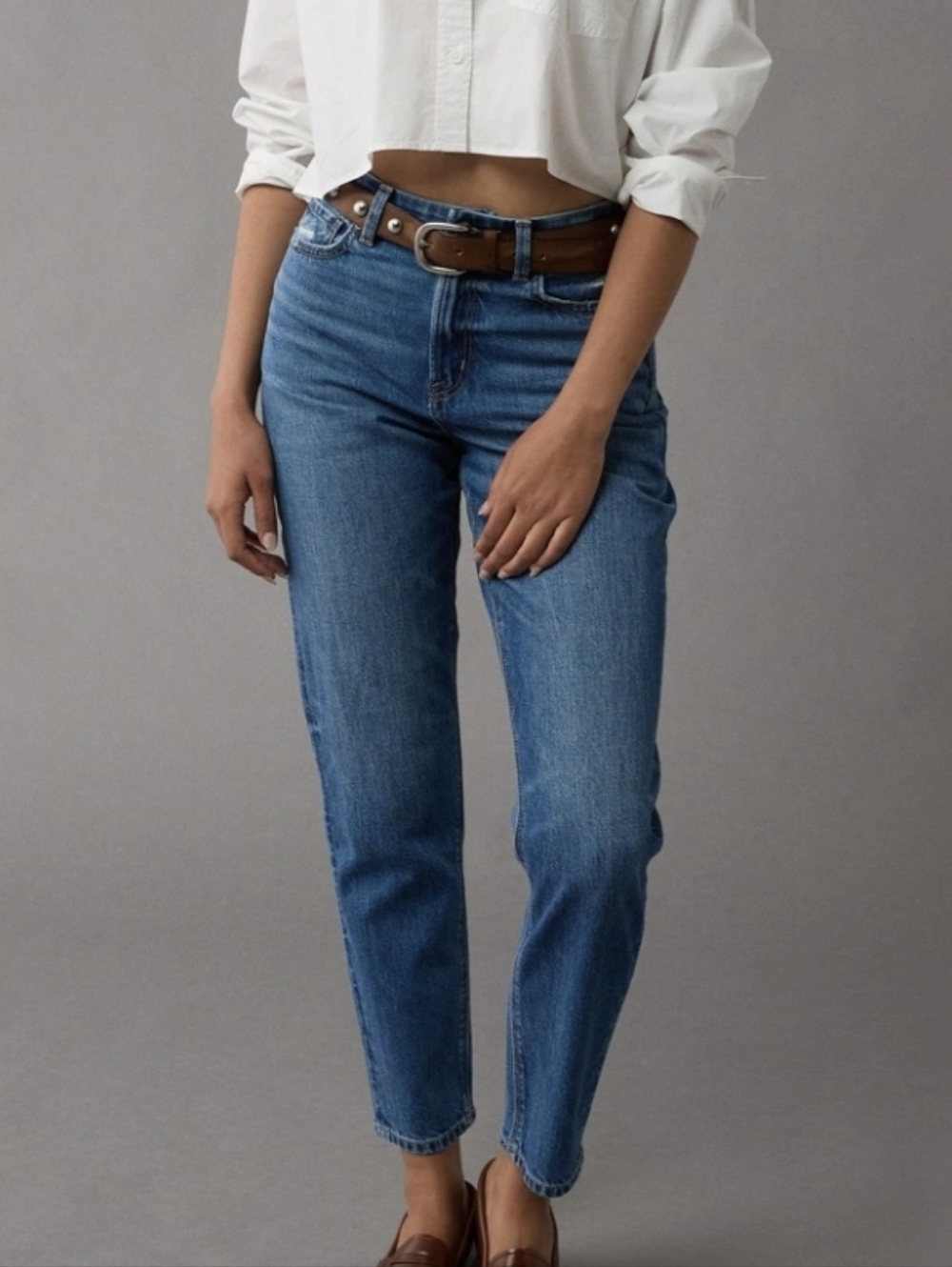 American Eagle Outfitters Mid Blue High-Rise Jeans